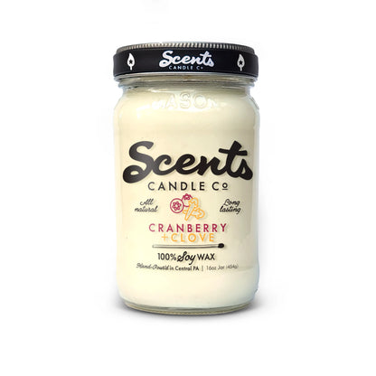Scents Candle Co. Cranberry+Clove Soy Wax Candles